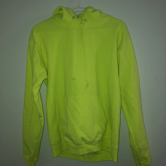 Hanes neon green hoodie - Picture 1 of 2
